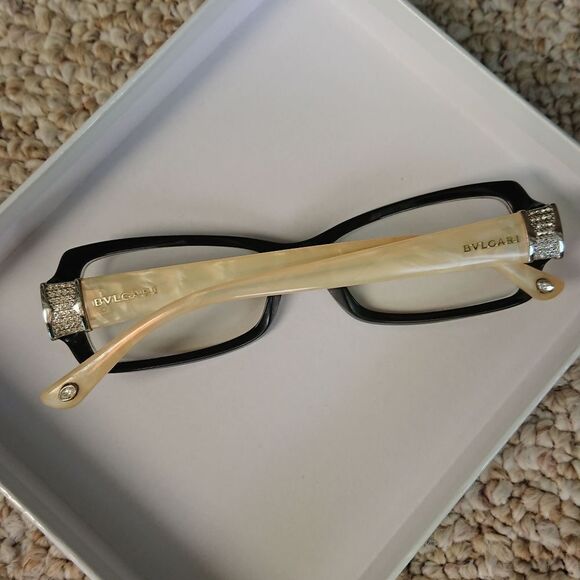 BVLGARI BLACK On yellow MARBLE EYEGLASSES 52-16-135mm - FRAME ONLY - Picture 1 of 11